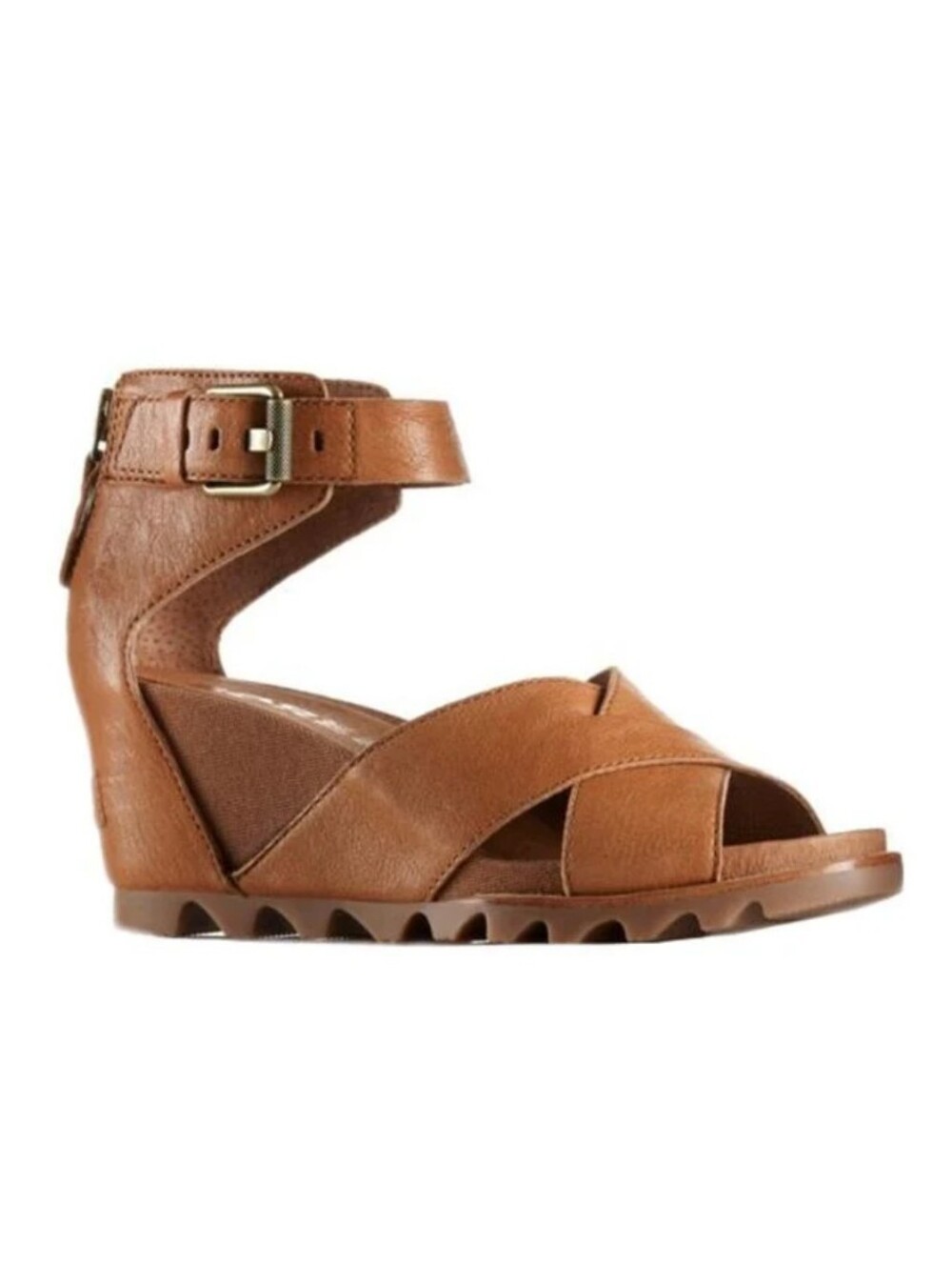 Sorel Women's Joanie Brown Leather Wedge Sandals